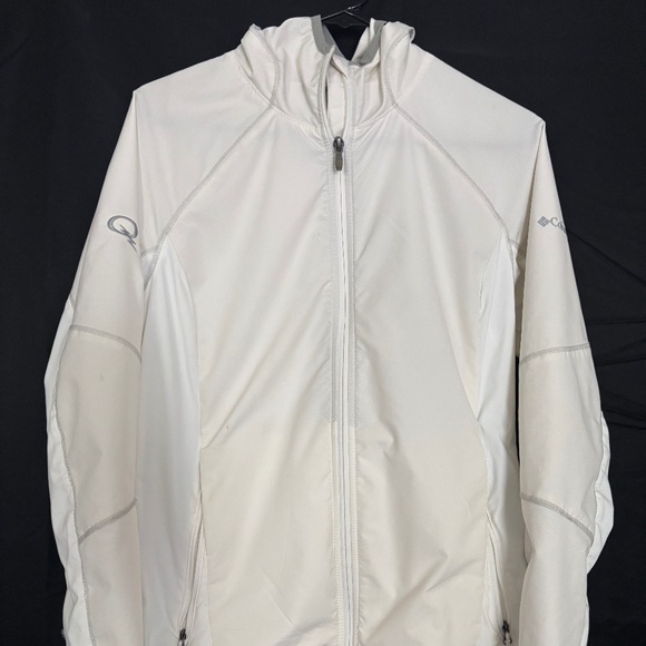 Columbia Jackets & Blazers - Women's Columbia White Omni Shield Packable Rain Track Jacket Size Large